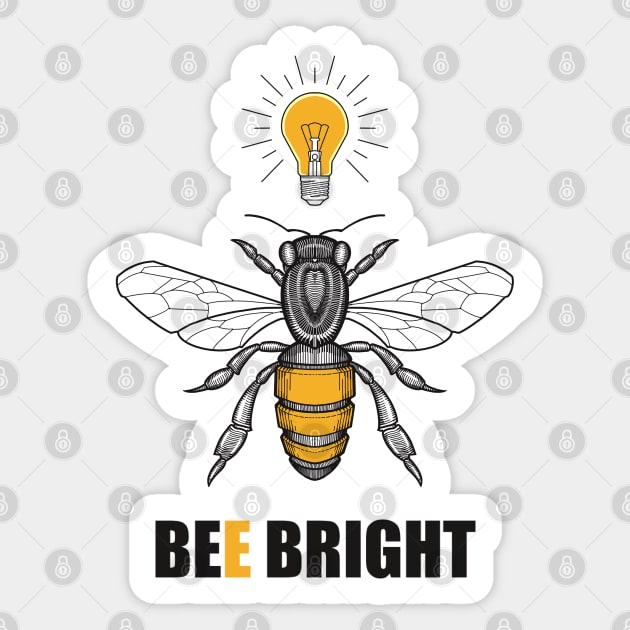 bee bright honey bee lightbulb Sticker by weilertsen